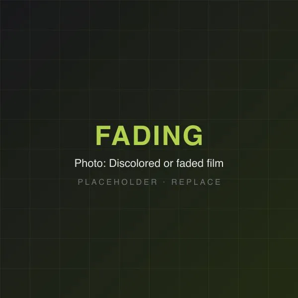 Discoloration or excessive fading